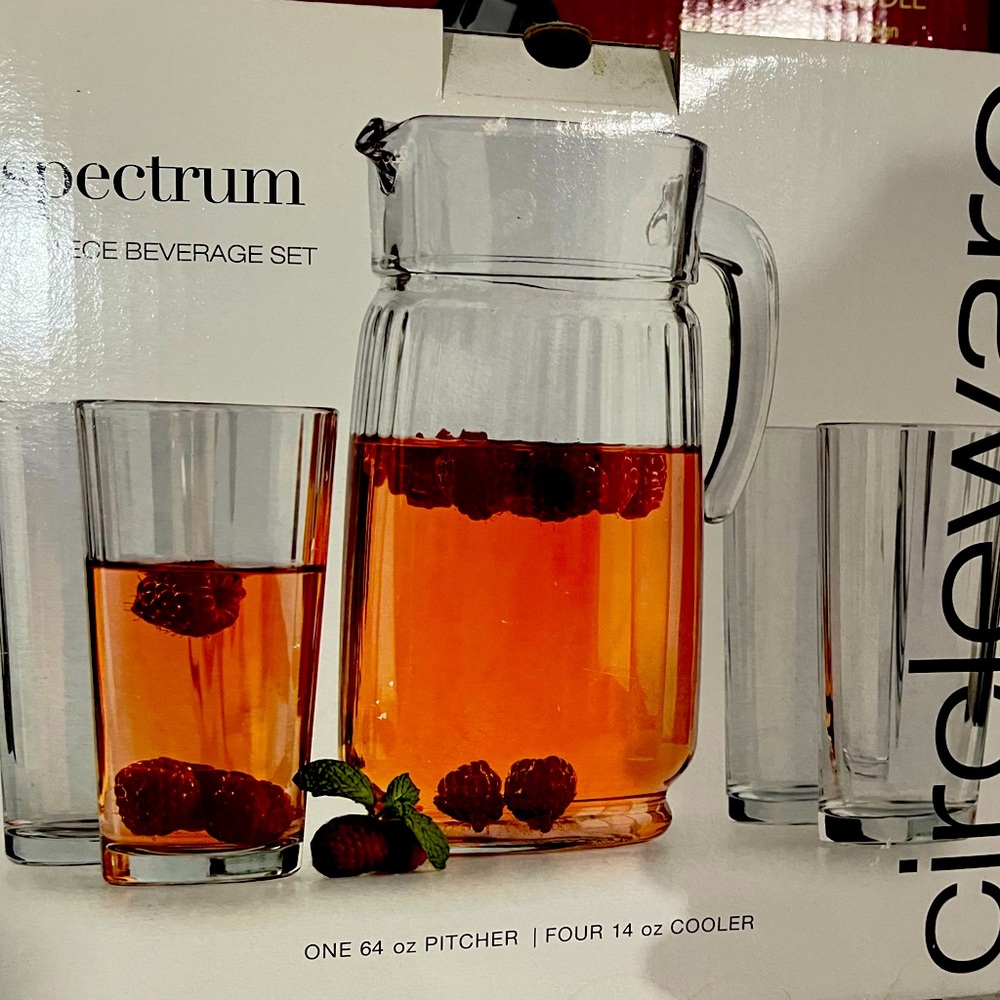 Circleware Spectrum 4 Glass Beverage Set/1 Pitcher